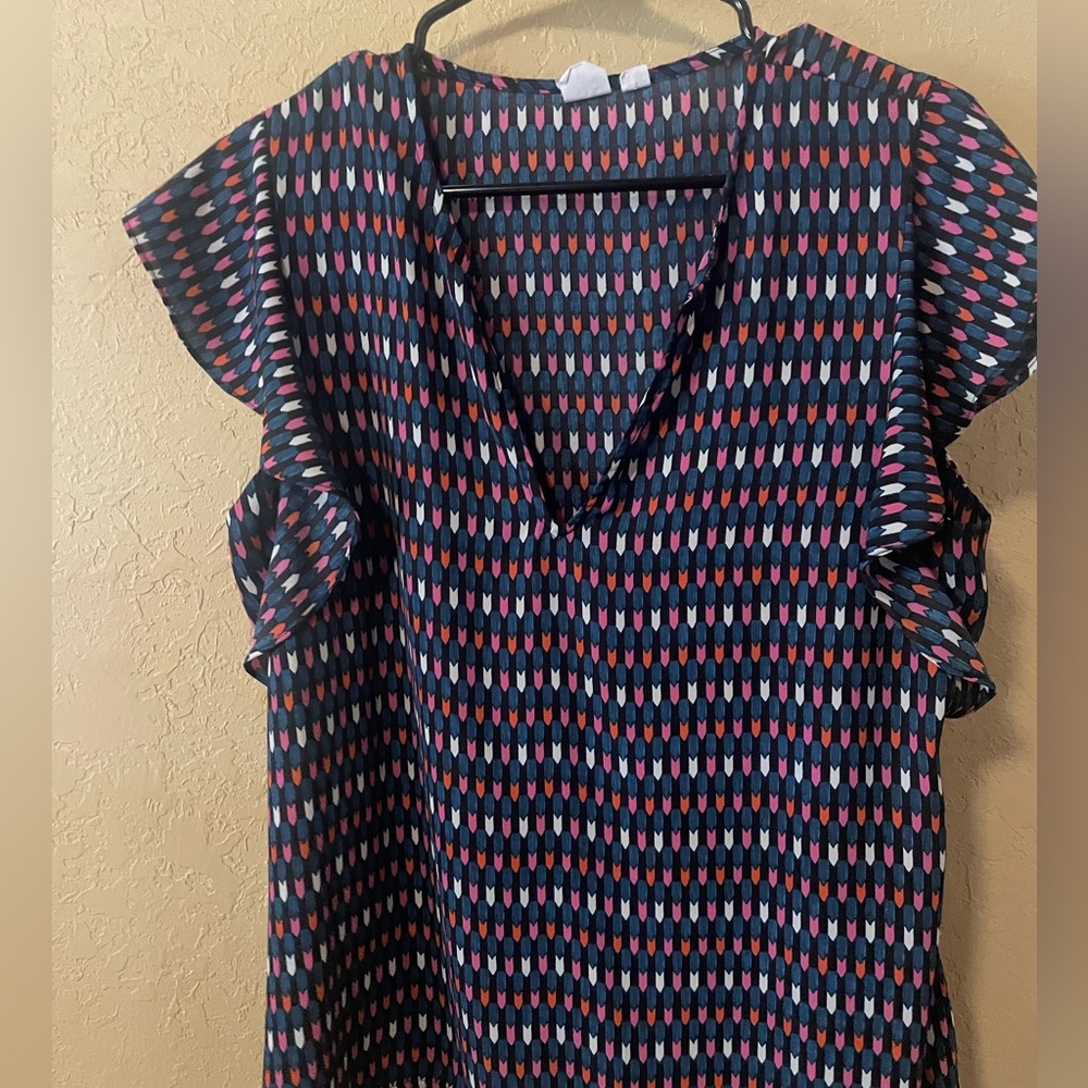 Gap Printed Ruffle Sleeve Top